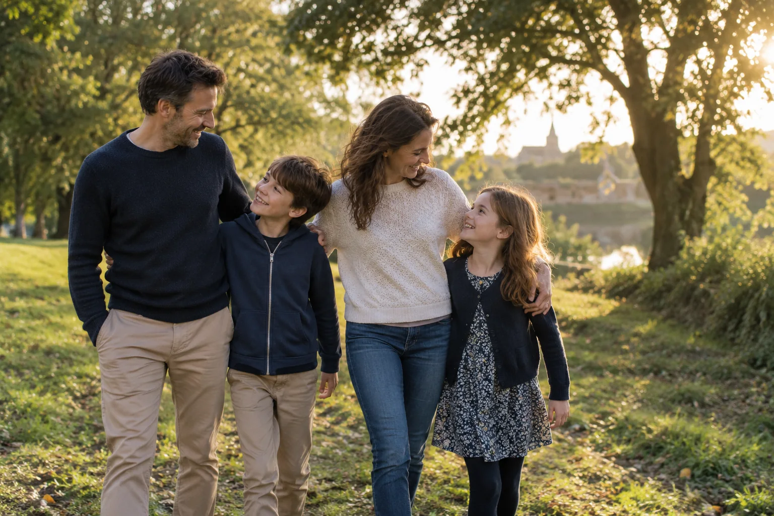 Une famille partageant un moment ensemble